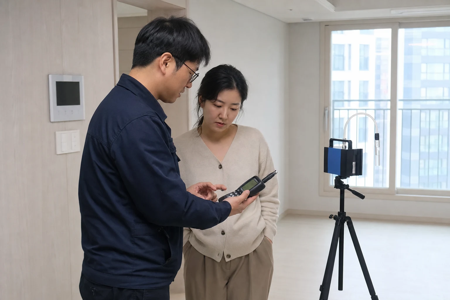 신축 아파트 공기질 측정 결과를 안내하는 상담 사례